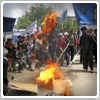 تظاهرات اعتراضی در برابر سفارت ایران در کابل 