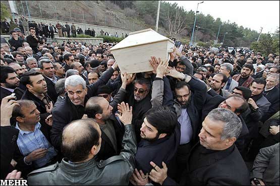 مراسم تشیع جنازه احمد رضائی و تسلیت خامنه ای