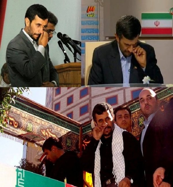 احمدی نژاد دست در بینی در مراسم افتتاح شبکه بازار  - ویدیو
