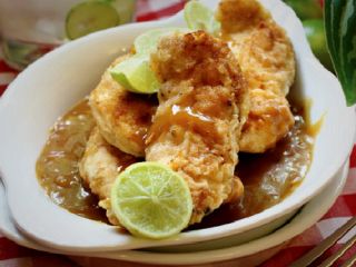 خوراک فیله مرغ با سس لیموئی