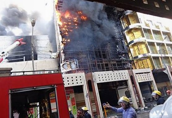 آژیر قرمز در آبادان - پاساژ کادوس 4 در آبادان سوخت