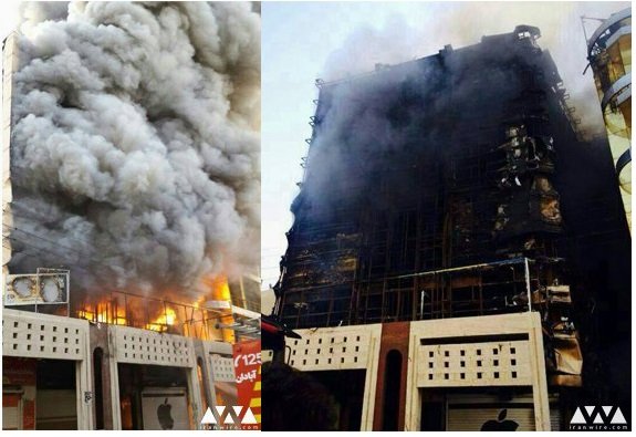 آژیر قرمز در آبادان - پاساژ کادوس 4 در آبادان سوخت