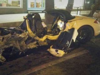 کشته شدن نوه آیت الله ربانی شیرازی در تصادف پورشه زرد رنگ