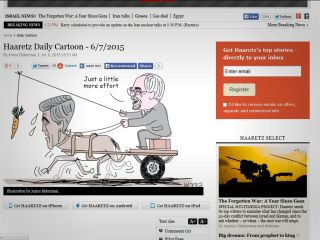 کاریکاتور عجیب روزنامه اسرائیلی هاآرتص از ظریف و کری!