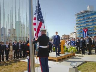 پرچم آمریکا در سفارت این کشور در کوبا برافراشته شد