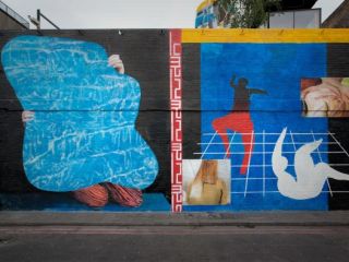 نقاشی دیواری برای آتنا فرقدانی در یکی دیوارهای معروف لندن