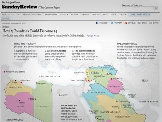 پیش‌بینی نیویورک‌تایمز: ۵ کشور عربی به ۱۴ کشور جدید تقسیم می شوند (+نقشه)