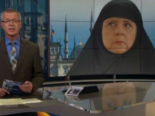 تلویزیون آلمانی به دلیل نمایش آنگلا مرکل با حجاب اسلامی مورد انتقاد قرار گرفت