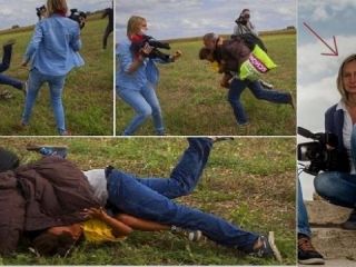 خبرنگار نژادپرست مجارستانی بعد از پشت پا زدن به پناهجوی سوری: از فیس بوک شکایت می کنم