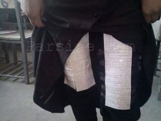 عکس روز : گرفتار شدن خانم متقلب در امتحان !