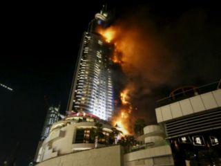 آتش‌سوزی در نزدیکی برج خلیفه دوبی