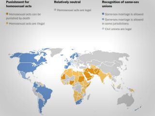 نقشه وضعیت حقوق هم‌جنس‌گرایان در جهان