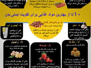 اینفوگرافی مواد غذایی تقویت کننده ایمنی بدن