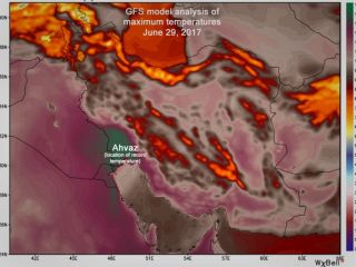 اهواز در لبه شکستن رکورد گرم ترین دمای زمین