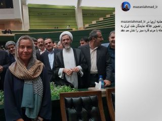 نماینده مجلس درباره موگرینی: شعار دادم مرگ بر آمریکا و درود بر اروپا / موگرینی انگشت شست نشان داد