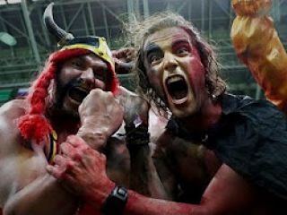 شادی بی‌سابقه بلژیکی‌ها پس از برد در برابر برزیل