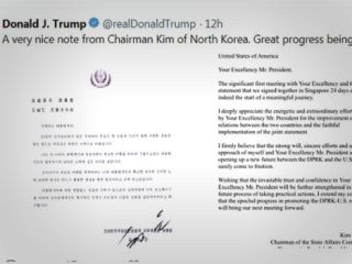 رئیس جمهوری آمریکا متن نامه رهبر کره شمالی را منتشر کرد