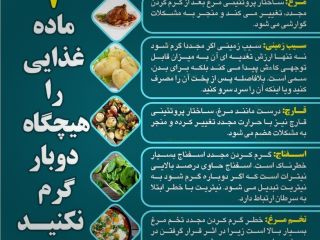 هفت ماده غذایی که نباید برای بار دوم گرم شوند