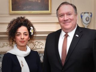 مسیح علی نژاد در دیدار با مایک پمپئو خواهان تحریم صدا و سیما و سپاه پاسداران شد