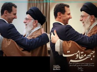 وقتی خامنه ای در ملاقات با بشار اسد قد میکشد و بلندتر میشود! - عکس