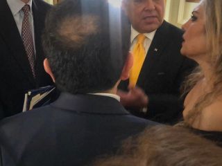 دیدار ۷۰ ایرانی از جمله مدیر صدای آمریکا و شهرام همایون با برایان هوک