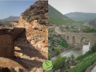 پلی که فقط دو سال پیش توسط سپاه ساخته شده بود روز گذشته فروریخت