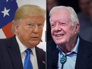 ترامپ : من برای جیمی کارتر افسوس می خورم چون حزبش او را در سطل زباله‌ها انداخت