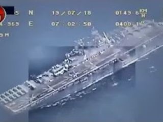 سپاه در تکذیب ادعای دونالد ترامپ ویدئوی تصویربرداری پهپاد ایرانی از ناو آمریکایی را منتشر کرد