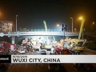 ویدیوی تکان‌دهنده از لحظه فروریختن یک پل در چین