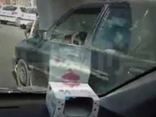 رانندگی خطرناک راننده پراید بدون داشتن دید کافی