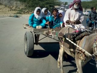 عکس روز : تغییر سرویس مدارس چابهار بعد از گرانی بنزین