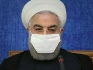 عکس روز : ماسک مخصوص روحانی در جلسه هیئت دولت