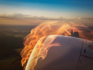 (ویدیو) آتش گرفتن موتور هواپیما در آسمان / فرود اضطراری ایران ایر در مهرآباد