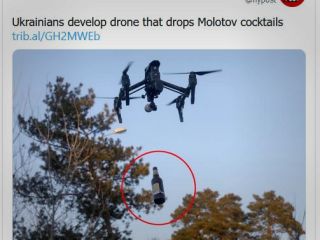 ارتش اوکراین با همکاری کارخانه آبجوسازی پهپاد مسلح به کوکتل مولوتوف طراحی کرد