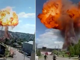 ویدیویی از انفجاری ترسناک در پمپ بنزینی در روسیه