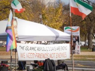 تحصن در برابر کنگره آمریکا برای همراهی با معترضان ایران