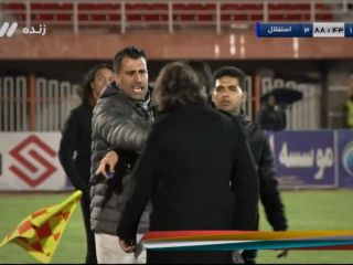 لگد نیروی امنیتی به ساپینتو، سرمربی استقلال در کرمان