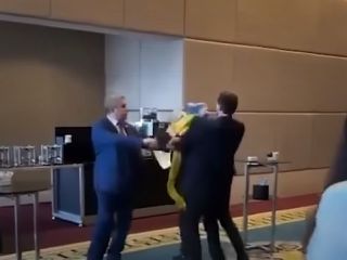 کتک کاری هیات های پارلمانی روسیه و اوکراین در هتلی در آنکارا - ترکیه