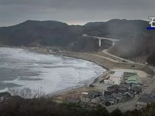 لحظه وقوع زلزله از یکی از سواحل ژاپن