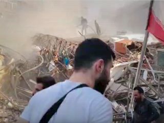 ویدئویی از حجم خرابی‌ها پس از حمله به سفارت جمهوری اسلامی در دمشق