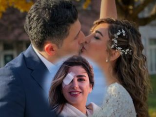 (تصاویر) ازدواج الهه توکلیان، از آسیب‌دیدگان چشمی اعتراضات ۱۴۰۱