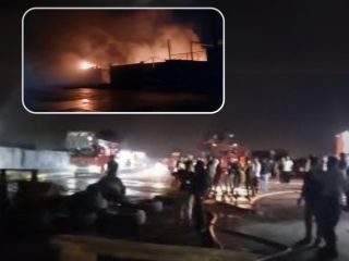 آتش‌سوزی در کرج یک هفته پس از انفجار گسترده در بندر رجایی همراه با صدای انفجار و قطع برق