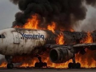 شدت تخریب فرودگاه بین المللی صنعا در اثر حمله هوایی اسرائیل