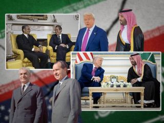 تهران ۱۹۷۲ شاه در کنار آیزنهاور و نیکسون؛ ریاض ۲۰۲۵ بن سلمان  دست‌دردست ترامپ