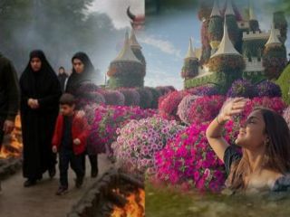 (تصاویر) باغ معجزه دبی در مقابل بهشت ترسناک فومن