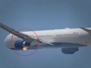 (ویدیو) معجزه در آسمان لس‌آنجلس: بوئینگ ۷۶۷ دلتا با موتور آتش‌گرفته فرود آمد