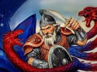 ادامه بهره برداری جمهوری اسلامی از اسطوره های ایرانی؛ رستم در میدان انقلاب به جنگ اژدهای آمریکا رفت