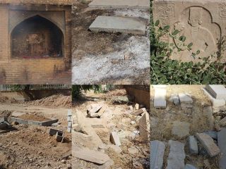 حمله به تاریخ ایران؛ سنگ‌قبرهای گورستان هزارساله شیراز شکسته و به آتش کشیده شد