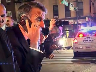 پلیس آمریکا،بخاطر عبور کاروان ترامپ، مکرون را مجبور کرد پیاده به سفارت فرانسه برگردد