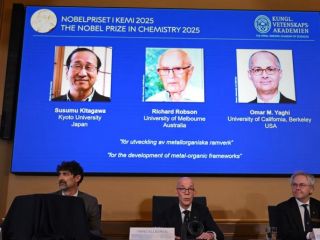 کیتاگاوا، رابسون و یاغی برنده جایزه نوبل شیمی ۲۰۲۵ شدند